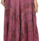 Sakkas Hailes Long Tall Wide Silver Embroidered Batik Adjustable Waist Skirt