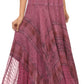 Sakkas Hailes Long Tall Wide Silver Embroidered Batik Adjustable Waist Skirt