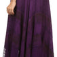 Sakkas Hailes Long Tall Wide Silver Embroidered Batik Adjustable Waist Skirt