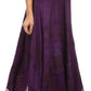 Sakkas Hailes Long Tall Wide Silver Embroidered Batik Adjustable Waist Skirt
