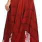 Sakkas Hailes Long Tall Wide Silver Embroidered Batik Adjustable Waist Skirt