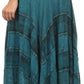 Sakkas Hailes Long Tall Wide Silver Embroidered Batik Adjustable Waist Skirt