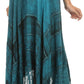Sakkas Hailes Long Tall Wide Silver Embroidered Batik Adjustable Waist Skirt