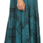 Sakkas Hailes Long Tall Wide Silver Embroidered Batik Adjustable Waist Skirt
