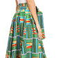 Sakkas Asma Convertible Traditional Wax Print Adjustable Strap Maxi Skirt | Dress