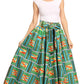 Sakkas Asma Convertible Traditional Wax Print Adjustable Strap Maxi Skirt | Dress
