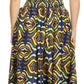 Sakkas Asma Convertible Traditional Wax Print Adjustable Strap Maxi Skirt | Dress