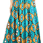 Sakkas Asma Convertible Traditional Wax Print Adjustable Strap Maxi Skirt | Dress
