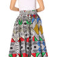 Sakkas Asma's Second Convertible Traditional Wax Print Maxi Skirt with Adjustable Straps