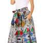 Sakkas Asma's Second Convertible Traditional Wax Print Maxi Skirt with Adjustable Straps