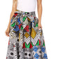 Sakkas Asma's Second Convertible Traditional Wax Print Maxi Skirt with Adjustable Straps