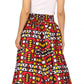 Sakkas Asma's Second Convertible Traditional Wax Print Maxi Skirt with Adjustable Straps