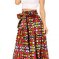 Sakkas Asma's Second Convertible Traditional Wax Print Maxi Skirt with Adjustable Straps