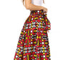 Sakkas Asma's Second Convertible Traditional Wax Print Maxi Skirt with Adjustable Straps