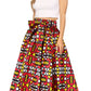 Sakkas Asma's Second Convertible Traditional Wax Print Maxi Skirt with Adjustable Straps