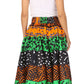 Sakkas Asma's Second Convertible Traditional Wax Print Maxi Skirt with Adjustable Straps