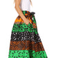 Sakkas Asma's Second Convertible Traditional Wax Print Maxi Skirt with Adjustable Straps