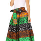 Sakkas Asma's Second Convertible Traditional Wax Print Maxi Skirt with Adjustable Straps