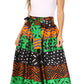 Sakkas Asma's Second Convertible Traditional Wax Print Maxi Skirt with Adjustable Straps
