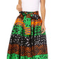 Sakkas Asma's Second Convertible Traditional Wax Print Maxi Skirt with Adjustable Straps