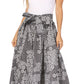 Sakkas Asma's Second Convertible Traditional Wax Print Maxi Skirt with Adjustable Straps