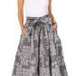 Sakkas Asma's Second Convertible Traditional Wax Print Maxi Skirt with Adjustable Straps