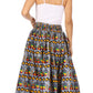 Sakkas Asma's Second Convertible Traditional Wax Print Maxi Skirt with Adjustable Straps