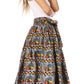 Sakkas Asma's Second Convertible Traditional Wax Print Maxi Skirt with Adjustable Straps