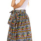 Sakkas Asma's Second Convertible Traditional Wax Print Maxi Skirt with Adjustable Straps