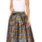 Sakkas Asma's Second Convertible Traditional Wax Print Maxi Skirt with Adjustable Straps