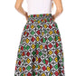 Sakkas Asma's Second Convertible Traditional Wax Print Maxi Skirt with Adjustable Straps