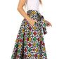 Sakkas Asma's Second Convertible Traditional Wax Print Maxi Skirt with Adjustable Straps