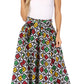 Sakkas Asma's Second Convertible Traditional Wax Print Maxi Skirt with Adjustable Straps