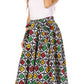 Sakkas Asma's Second Convertible Traditional Wax Print Maxi Skirt with Adjustable Straps