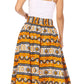 Sakkas Asma's Second Convertible Traditional Wax Print Maxi Skirt with Adjustable Straps