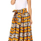 Sakkas Asma's Second Convertible Traditional Wax Print Maxi Skirt with Adjustable Straps