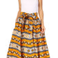 Sakkas Asma's Second Convertible Traditional Wax Print Maxi Skirt with Adjustable Straps