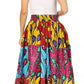 Sakkas Asma's Second Convertible Traditional Wax Print Maxi Skirt with Adjustable Straps