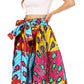 Sakkas Asma's Second Convertible Traditional Wax Print Maxi Skirt with Adjustable Straps