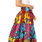 Sakkas Asma's Second Convertible Traditional Wax Print Maxi Skirt with Adjustable Straps
