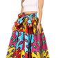 Sakkas Asma's Second Convertible Traditional Wax Print Maxi Skirt with Adjustable Straps