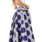 Sakkas Asma's Second Convertible Traditional Wax Print Maxi Skirt with Adjustable Straps