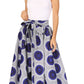 Sakkas Asma's Second Convertible Traditional Wax Print Maxi Skirt with Adjustable Straps