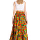 Sakkas Asma's Second Convertible Traditional Wax Print Maxi Skirt with Adjustable Straps