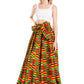 Sakkas Asma's Second Convertible Traditional Wax Print Maxi Skirt with Adjustable Straps