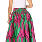 Sakkas Asma's Second Convertible Traditional Wax Print Maxi Skirt with Adjustable Straps