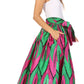Sakkas Asma's Second Convertible Traditional Wax Print Maxi Skirt with Adjustable Straps