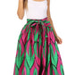 Sakkas Asma's Second Convertible Traditional Wax Print Maxi Skirt with Adjustable Straps