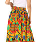Sakkas Asma's Second Convertible Traditional Wax Print Maxi Skirt with Adjustable Straps