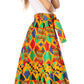 Sakkas Asma's Second Convertible Traditional Wax Print Maxi Skirt with Adjustable Straps